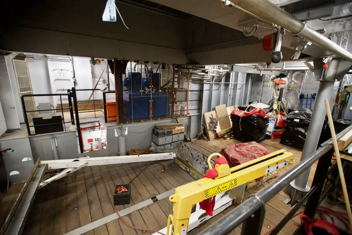 The cargo hold of CCGS Sir Wilfred Grenfell is seen during a tour as part of the inaugural Coast Guard Day June 11, 2022. (Justin Samanski-Langille/News Staff)