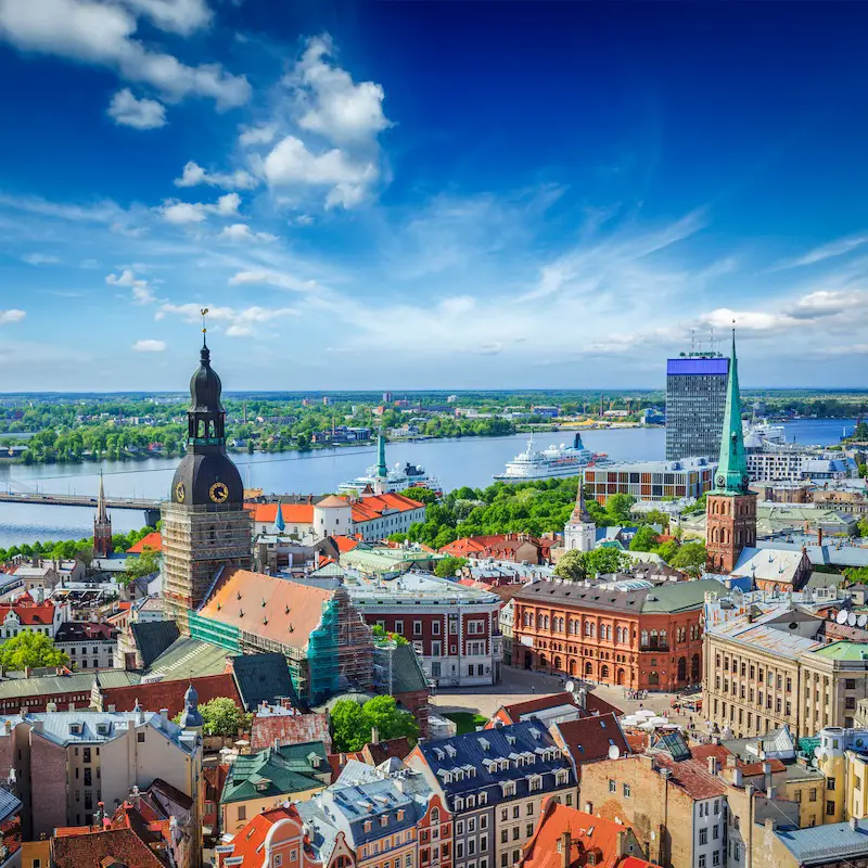 Aerial View Of The Old Historical Town Of Riga, Latvia